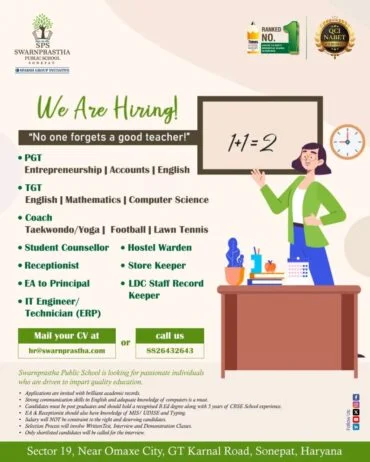School Jobs at  Swarnprastha Public School ,  Sonipat