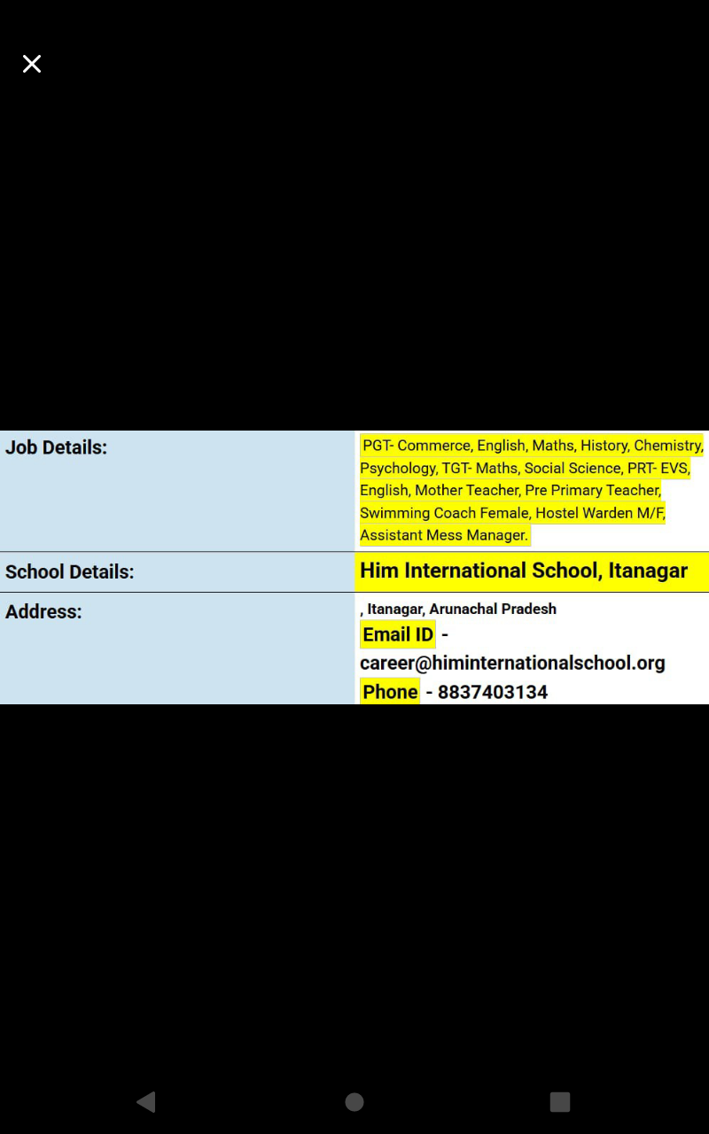 School Jobs at  Him International School, Itanagar, Arunachal Pradesh ,  Lohit