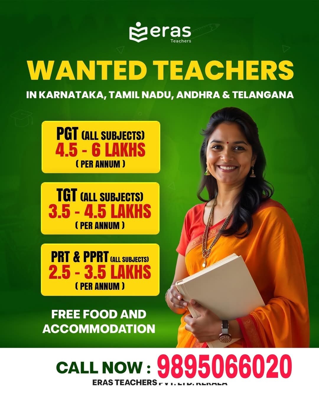 School Jobs at   Eras Teachers Pvt. Ltd ,  Hyderabad