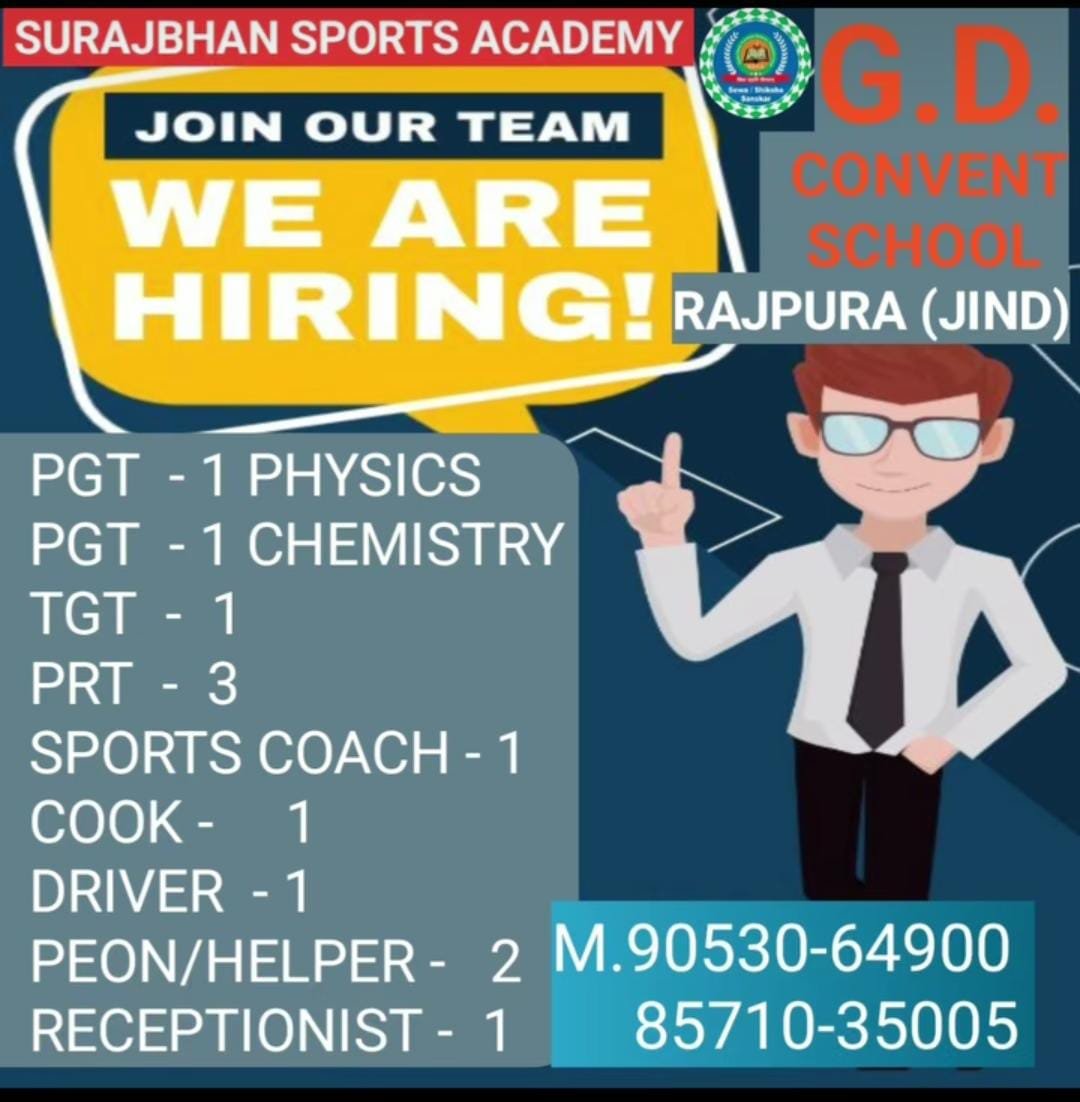 School Jobs at   G.D. Convent School, Jind, Haryana ,  Jind
